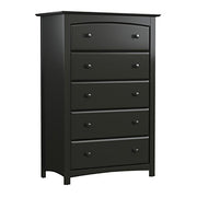 Stork Craft Kenton 5 Drawer Universal Dresser, Black