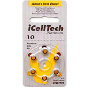 iCell Tech Size 10 Platinum Hearing Aid Batteries, 60 Pack