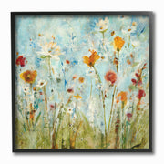 Stupell Industries Abstract Summer Wildflowers Framed Giclee Texturized Wall Art, Multicolor, 12 x 12 in, Ebony Wood Grain Frame CCP-171 FR 12X12