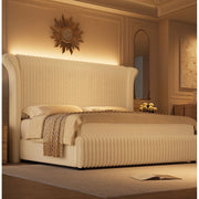 Hiphuta Queen Size Corduroy Upholstered Bed Frame, 55