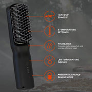 Wild Willies Beard Straightener, 2-in-1 Beard Straightening Brush