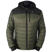 ActionHeat 5V Men's Poconos Battery Heated Puffer Jacket W/ Hood- Olive Green and Black, M