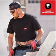 Milwaukee 605B-2X Pocket T-Shirt: Essential Men's Tee Collection, Chest Pocket, Premium Cotton, Wide Size Range, Superior Durability, 2XL Black