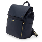 MoDRN Charli Convertible Backpack Diaper Bag with Adjustable Straps, Vegan Leather, Navy, Large