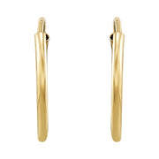 Richline Group Inc. 10K Yellow Gold 12MM Hollow Round Endless Hoop Earrings - Stainless Steel