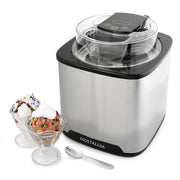 Nostalgia 2-Quart Electric Ice Cream Maker, Stainless Steel, Digital Controls, Mix-In Chute, Detachable Double-Insulated Bowl, NGDICM2SS6AD1