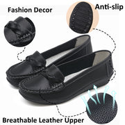 HAJINK Women's Loafers Flats, Faux Leather, Comfortable Rubber Sole, Size: 7.5