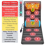 Petyoung Full Body Massage Mat with 20 Shiatsu Kneading Nodes, 30 Vibration Motors, Carbon Fiber Far Infrared Heating, Portable Foldable Design, 66.1 in, 5549469485