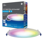 Cync Reveal HD+ Full Color 6 in. Wafer Smart LED Downlight, Color Changing, Tunable White 2000K-7000K, 16 Watts, Junction Box Included, 1 Pack, 93130935