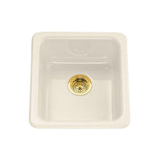 KOHLER K-6584-47 Iron/Tones Self-Rimming Undercounter Kitchen Sink, Almond