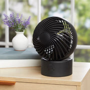 Mainstays 5 in 3-Speed Auto-Oscillating Rechargeable Desk Fan, Black