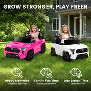 Wisairt 24V 4WD Licensed Toyota Tacoma Ride On Car for Kids, Battery Powered Electric Truck, 2 Seater with Remote Control, LED Lights, Music, White 2025