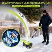 Saker CSS-BL2 Cordless Electric Snow Shovel, 22V Brushless Motor, 12-Inch Clearing Width, 6-Inch Clearing Depth, 2x 5.0Ah Batteries, Adjustable Handle