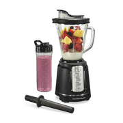 Hamilton Beach 54500J PowerBlend Duo Smoothie Blender for Kitchen, 52 oz Glass Jar & 20 oz., Black and Silver