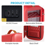 Gianna Compact Refrigerator, 4L Portable Mini Fridge for Dorm, Car, Drinks and Snacks, Red, AC-CBX0714-4RD-ASB