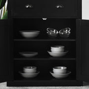 Aosom Kitchen Pantry Cabinet, Traditional Freestanding Storage with 4 Shaker-Style Doors, Drawer, 3 Adjustable Shelves, Brown, 72.5 in