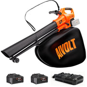 AIVOLT Cordless Leaf Vacuum 3-in-1 Leaf Blower Vacuum Mulcher 40V Brushless Motor 160 MPH 600 CFM with 40L Bag and 2x 20V 4.0Ah Batteries