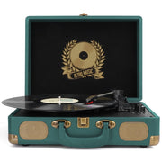 DIGITNOW Vinyl Record Player Bluetooth Turntable 3-Speed Belt-Driven Portable Suitcase with Built-in Speakers Green 415