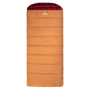 Teton Bridger XXL 0F Sleeping Bag, Extra Wide Canvas Shell, Flannel Lining, Compression Sack, Brown
