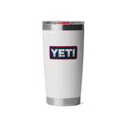 YETI Rambler 20 oz Tumbler, Stainless Steel, Vacuum Insulated, MagSlider Lid, White Badge, 21071508695