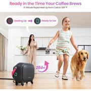 Schenley 21-in-1 Household Steam Cleaner, High-Pressure 1500W Steamer with 45.5 fl oz Water Tank, Fast 8-Minute Heat-Up, Portable Multi-Purpose Cleaner, Magenta & Noble Gray, SLFCSC084