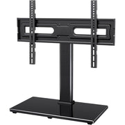 MountFTV Universal Table Top TV Stand, Adjustable Height with 9 Positions, Alloy Steel Frame, Tempered Glass Base, Fits 32-80 in TVs, Supports up to 110 lb, MFTVS11-1