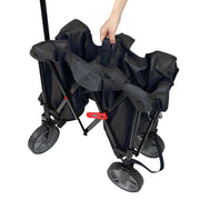 Ozark Trail Multi-Purpose Big Bucket Utility Wagon, Foldable with Telescoping Handle, Heavy-Duty 7-Inch PVC Wheels, Black