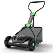 WORKPROX 16-Inch Push Reel Lawn Mower, Adjustable Height, 5-Blade Manual Mower, Removable 8-Gallon Grass Catcher, Black
