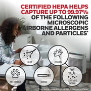 Honeywell HPA5100W InSight 190 sq ft HEPA Air Purifier with Air Quality Indicator, Black