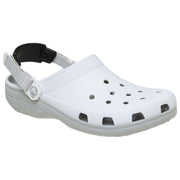 Crocs Classic Turbo Clogs, Adjustable Backstrap, Rubber Outsole, Sporty Color Blocked Design, White, 211287-100