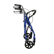 4-Wheel Walker Rollator with Fold Up Removable Back Support in Blue