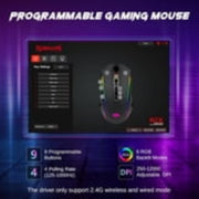 Redragon M914P-RGB-KS Black Tri-Mode Gaming Mouse 12000 DPI, 9 Programmable Buttons