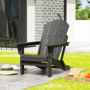 Westintrends WWT00024 Outdoor Folding HDPE Adirondack Chair, Gray