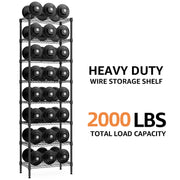 M MZG 8-Tier Adjustable Metal Wire Shelf, Black Matte, 13.8 in D x 23.6 in W x 79.5 in H, Heavy-Duty Storage Shelves
