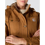 Carhartt Women's Loose Fit Washed Duck Coat, Arctic Weight Insulation, Brown, Large, 105512