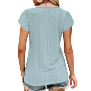Temofon Women T-shirts Summer Short Sleeve Tops, Blue M