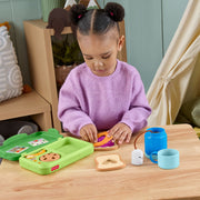 Fisher-Price Friendship Forest Activity Lunchbox, Camping-Themed Pretend Play Toy, Multi-Color, 9 Pieces, JLC01