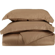 Home City Superior 300TC 3 Pcs Combed Cotton Duvet Cover Set, Full/Queen Taupe