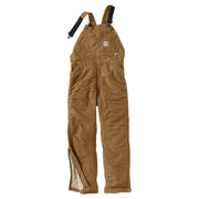 Carhartt Flame-Resistant Quilt-Lined Duck Bib Overalls for Men - Carhartt Brown - 38x32