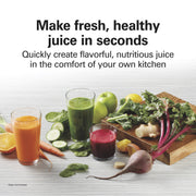 Hamilton Beach HealthSmart Compact Centrifugal Juicer Machine, 400W Motor, Large 2.4 Inch Feed Chute, BPA Free, Black and Gray, 67502