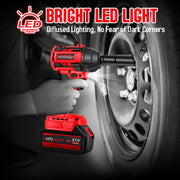 UNTIMATY Brushless Cordless Impact Wrench, 1/2 Inch, 650Nm Torque, 3200 RPM, 4.0Ah Battery, Includes 9 Sockets, 8 Drill Bits, 6 Screwdriver Bits, Ym65543