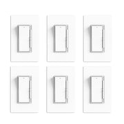 ELEGRP Slide Dimmer Switch, Single Pole and 3-Way, Compatible with Dimmable LED CFL 300W and Incandescent Halogen 600W, White, 6-Pack, DM19-WH6