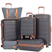 Amalodie 25201-6 DARK GREY 29.53 in Adult 6-Piece Hardside Checked Luggage, Gray