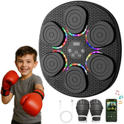 Hlthair Music Boxing Machine for Kids, Boxing Equipment with Gloves, Black