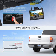 ERapta Wireless Backup Camera System, 1080P HD with IR Night Vision, 7 Inch LCD Monitor, IP69K Waterproof, Dual Video Channels, WRMAWT7