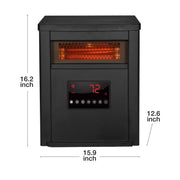 Lifesmart HT1012R 16in 6-Element Infrared Heater with Black Steel Cabinet