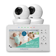 Babysense V43 Split Screen Video Baby Monitor, 4.3