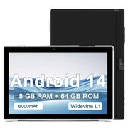 CUPEISI Android 14 Tablet 10.1 Inch IPS HD Touchscreen 8GB RAM 64GB Storage Expandable to 1TB Q
