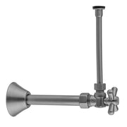 Jaclo Quarter Turn Valve Toilet Supply Kit, 20 Inch Copper Tube, Polished Chrome and Bronze Umber, Standard Cross Handle, 621-72CT-PCH