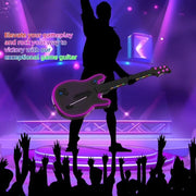 Prociv Wireless Guitar Controller Compatible w/PS4/P S3/PC, Wireless Guitar Remote w/Strap/RGB Light, Sleek Black